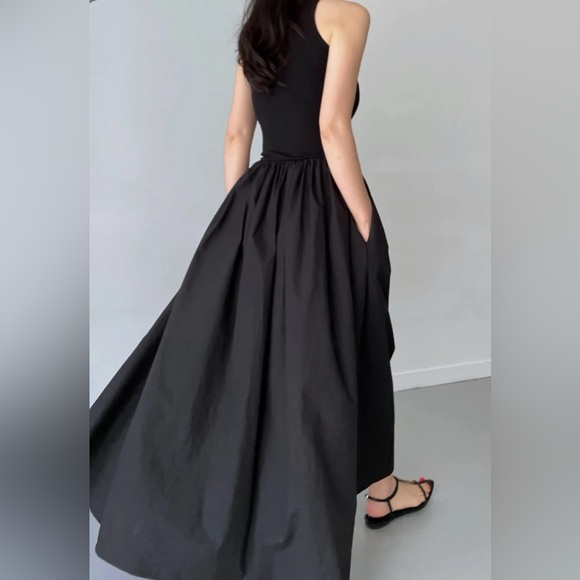 Commense Women's Leisure Crew Neck Maxi Dress Casual Sleeveless Black Sz XL - Picture 2 of 15